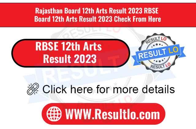 RBSE 12th Arts Result 2023