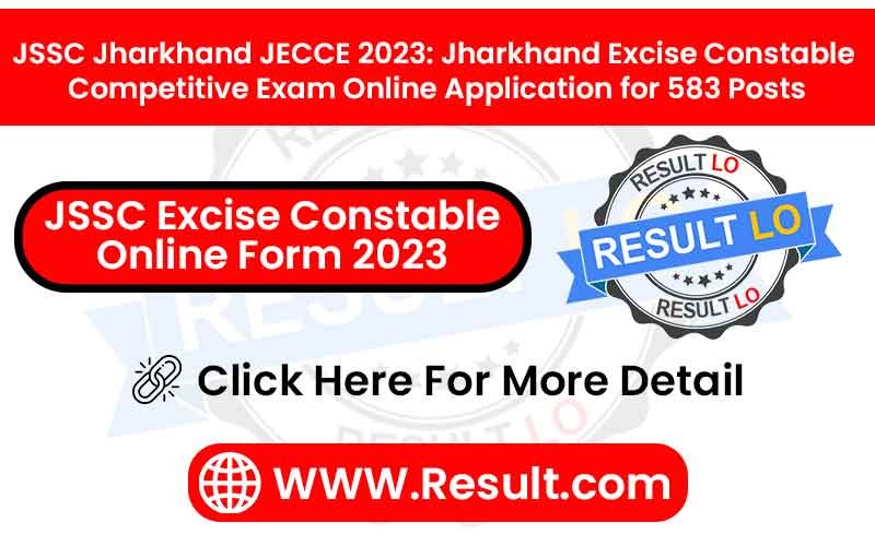 JSSC Excise Constable Online Form 2023