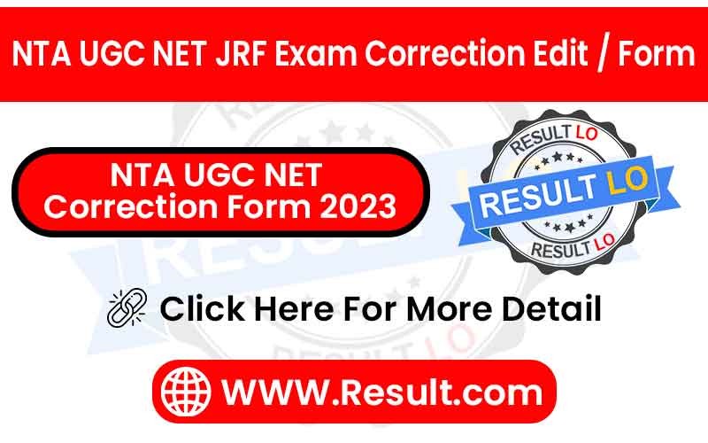NTA UGC NET Correction Form 2023