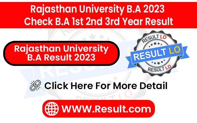 Rajasthan University B.A Result 2023