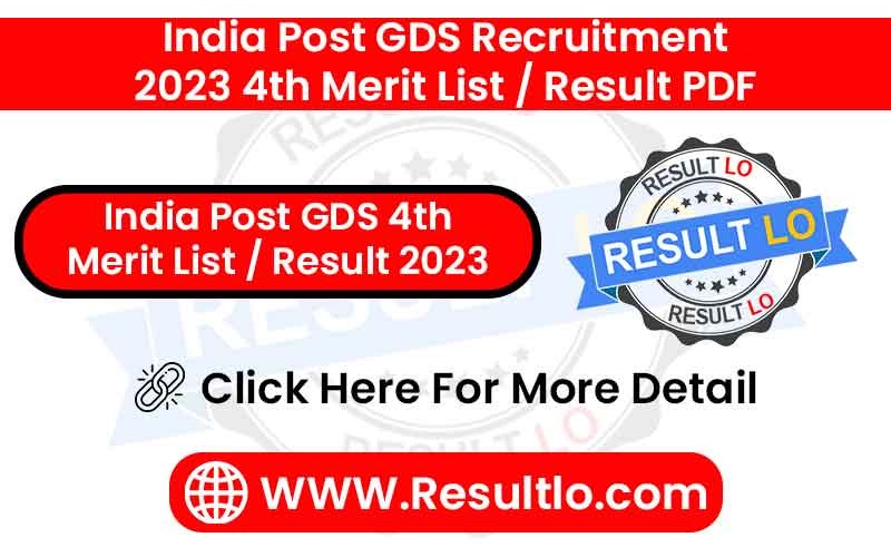 India Post GDS 4th Merit List / Result 2023