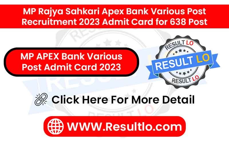 MP APEX Bank Various Post Admit Card 2023