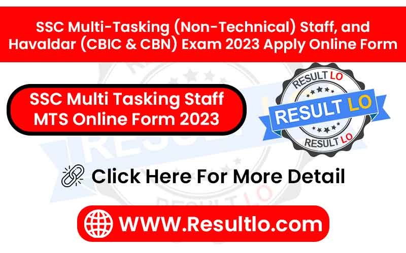 SSC Multi Tasking Staff MTS Online Form 2023