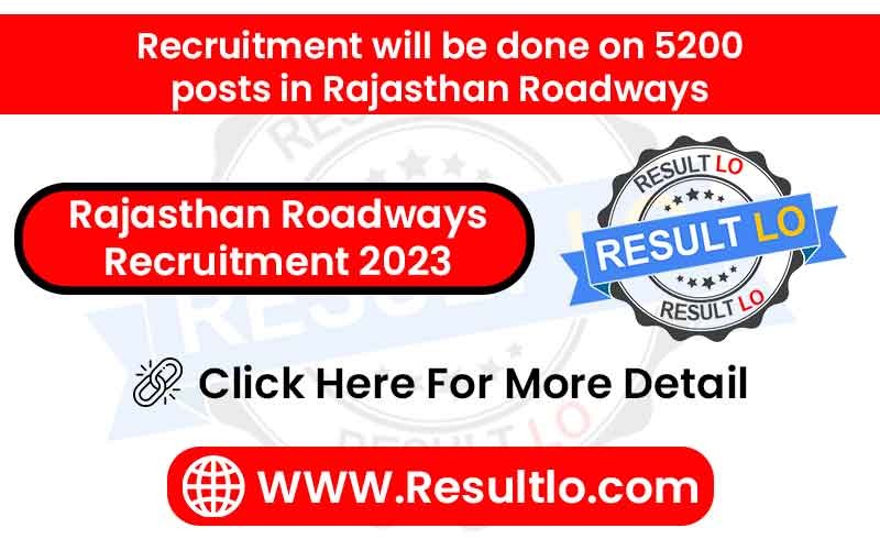 Rajasthan Roadways Recruitment 2023 for 2800 posts