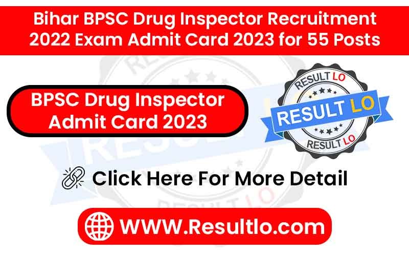 BPSC Drug Inspector Admit Card 2023