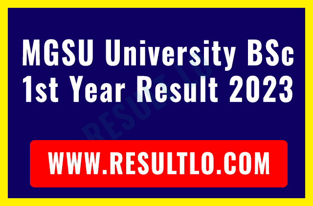 MGSU University BSc 1st Year Result 2023