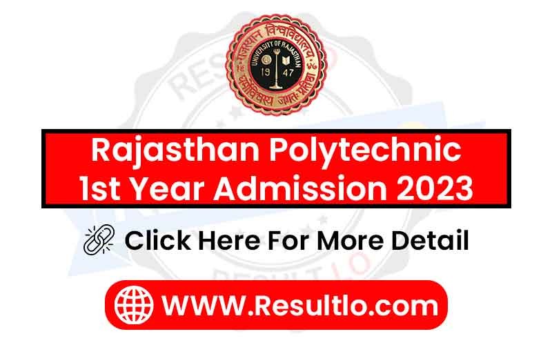 Rajasthan Polytechnic 1st Year Admission 2023