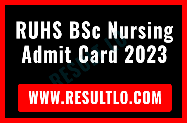 RUHS BSc Nursing Admit Card 2023