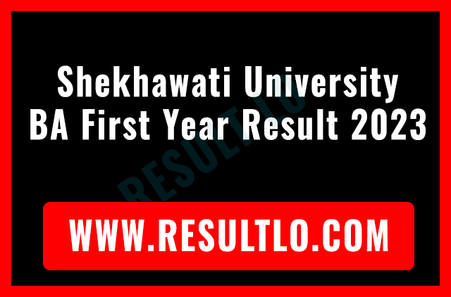 Shekhawati University BA First Year Result 2023