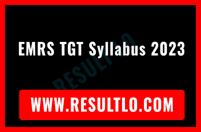 EMRS TGT Syllabus 2023