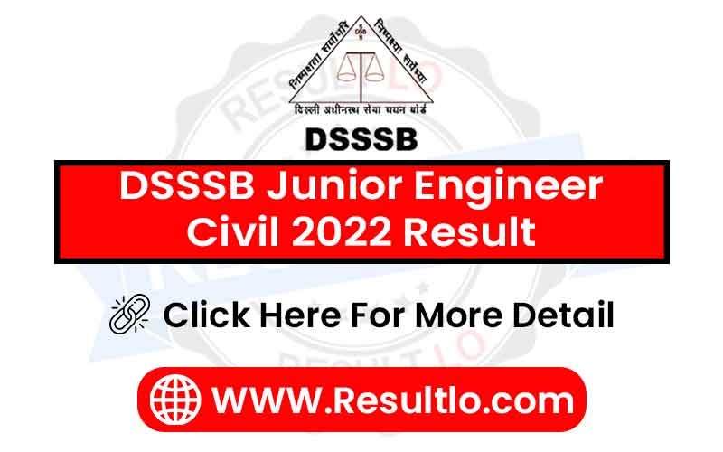 DSSSB Junior Engineer Civil 2022 Result