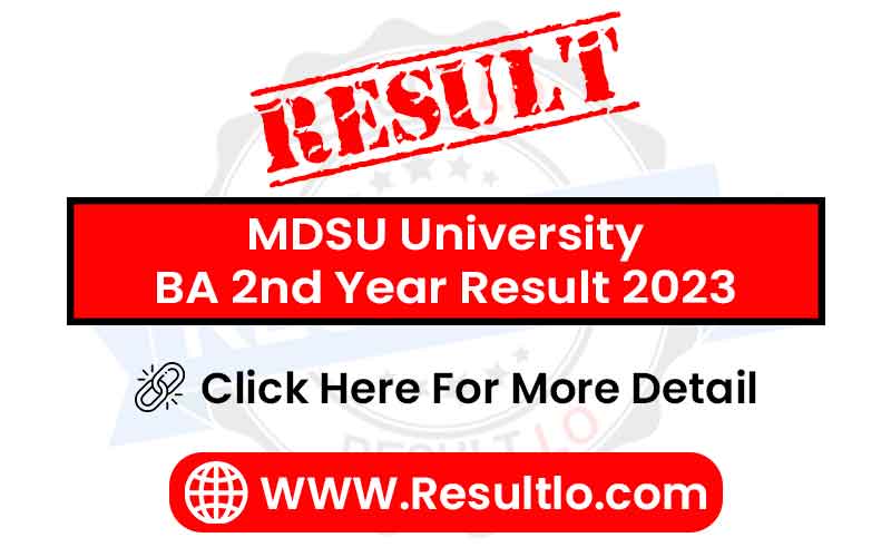 MDSU University BA 2nd Year Result 2023