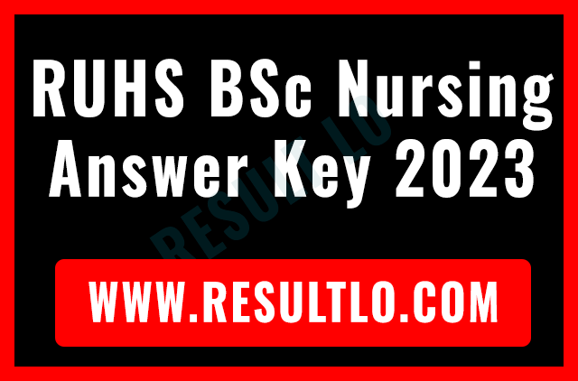 RUHS BSc Nursing Answer Key 2023