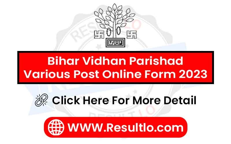 Bihar Vidhan Parishad Various Post Online Form 2023