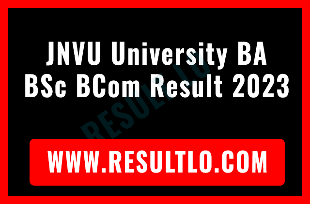 JNVU University Result 2023