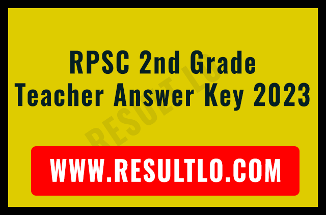 RPSC Second Grade Teacher Answer Key 2023