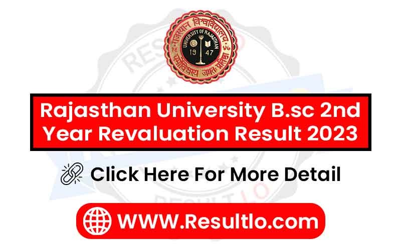 Rajasthan University B.sc 2nd Year Revaluation Result 2023