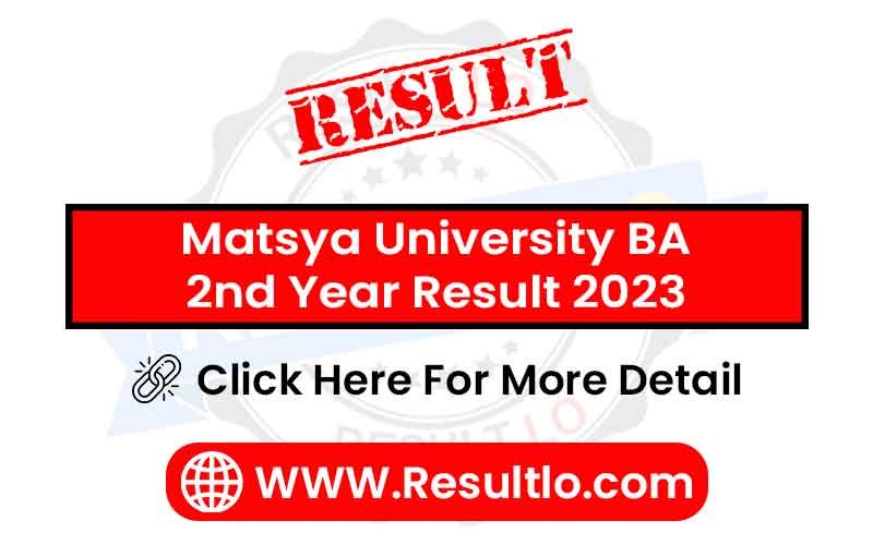 Matsya University BA 2nd Year Result 2023