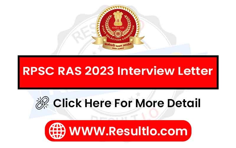 RPSC RAS 2023 Interview Letter
