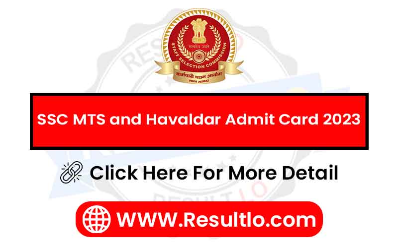 SSC MTS and Havaldar Admit Card 2023