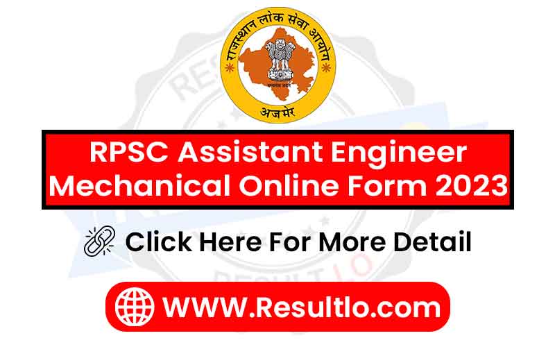 RPSC Assistant Engineer Mechanical Online Form 2023