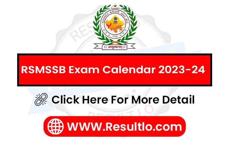 RSMSSB Exam Calendar 2023-24