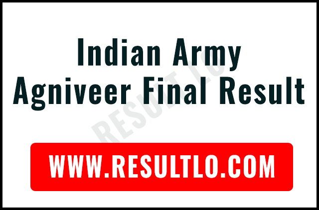 Indian Army Agniveer Final Result