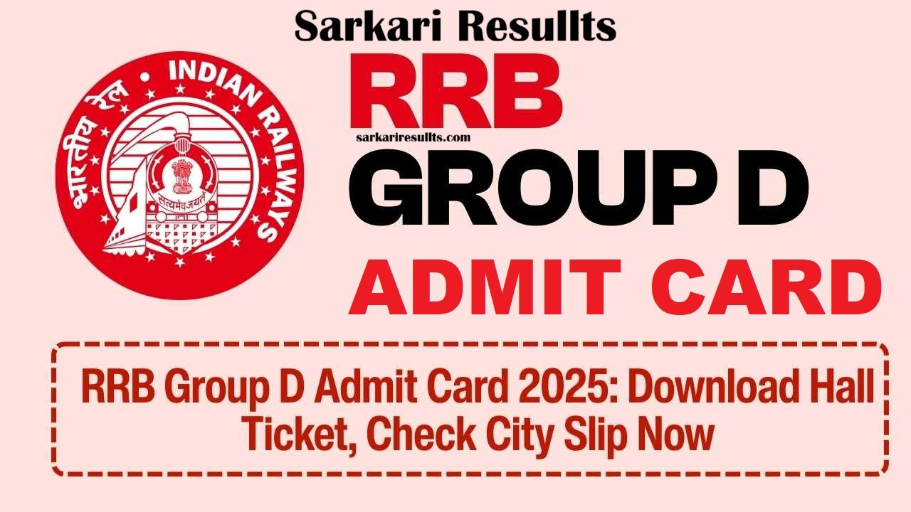 Railway RRB Group D Admit Card 2025
